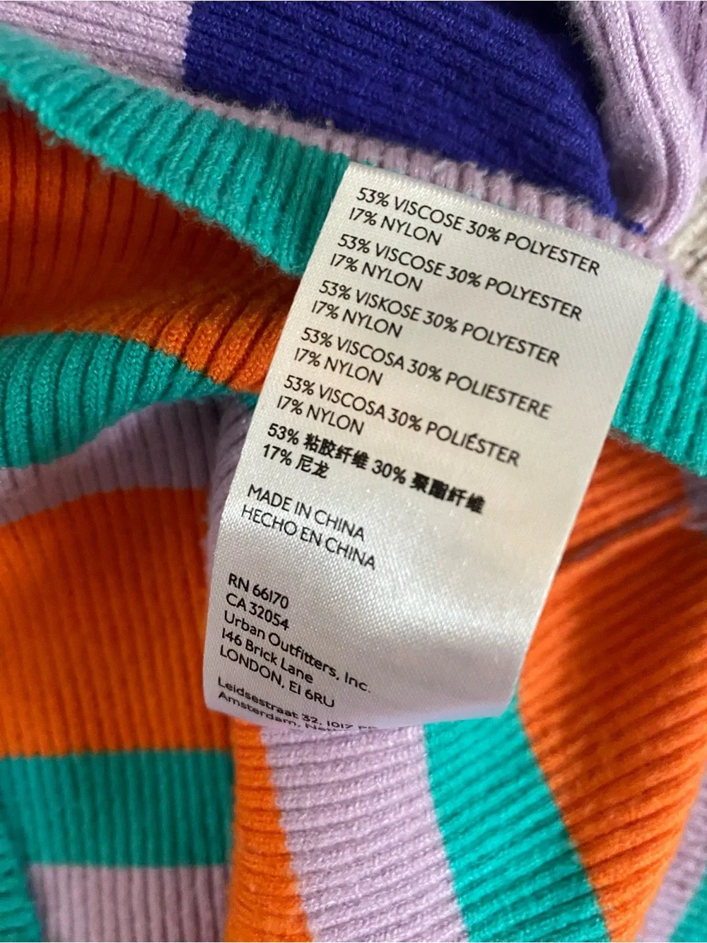 Maeve by Anthropologie Colorful Striped Ribbed Turtleneck Womens Size L - Picture 5 of 7